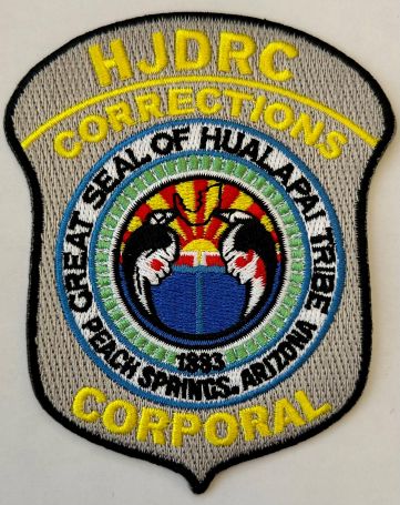 HUALAPAI JUVENILE CORRECTIONS CORPORAL BADGE PATCH - GREY.